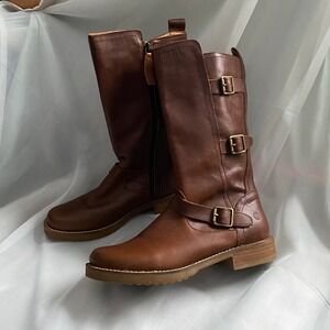 DINGO Equestrian Leather Buckle Tall Brown Riding Boots 7 Heritage Moto English